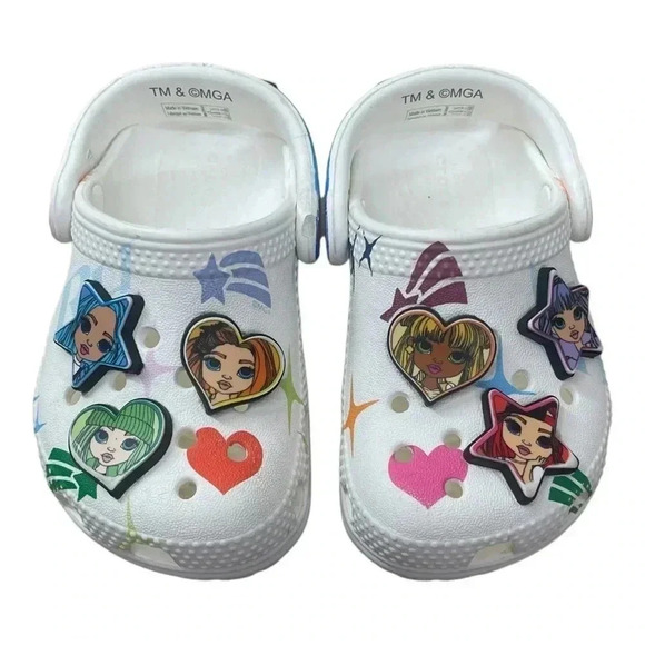 CROCS Kids Classic Rainbow High Toddlers White Slip On Shoes Size C5 Toddler - Picture 2 of 13